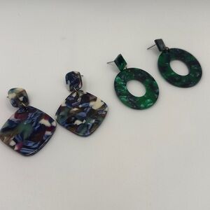 Resin earrings multicolor EUC